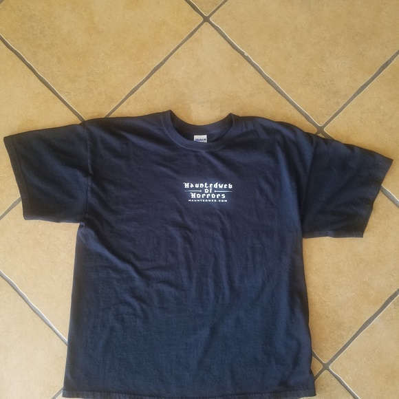 Men's Halloween sz. XL X-Large Black T-shirt HAUNTED WEB OF HORROR - Picture 4 of 6